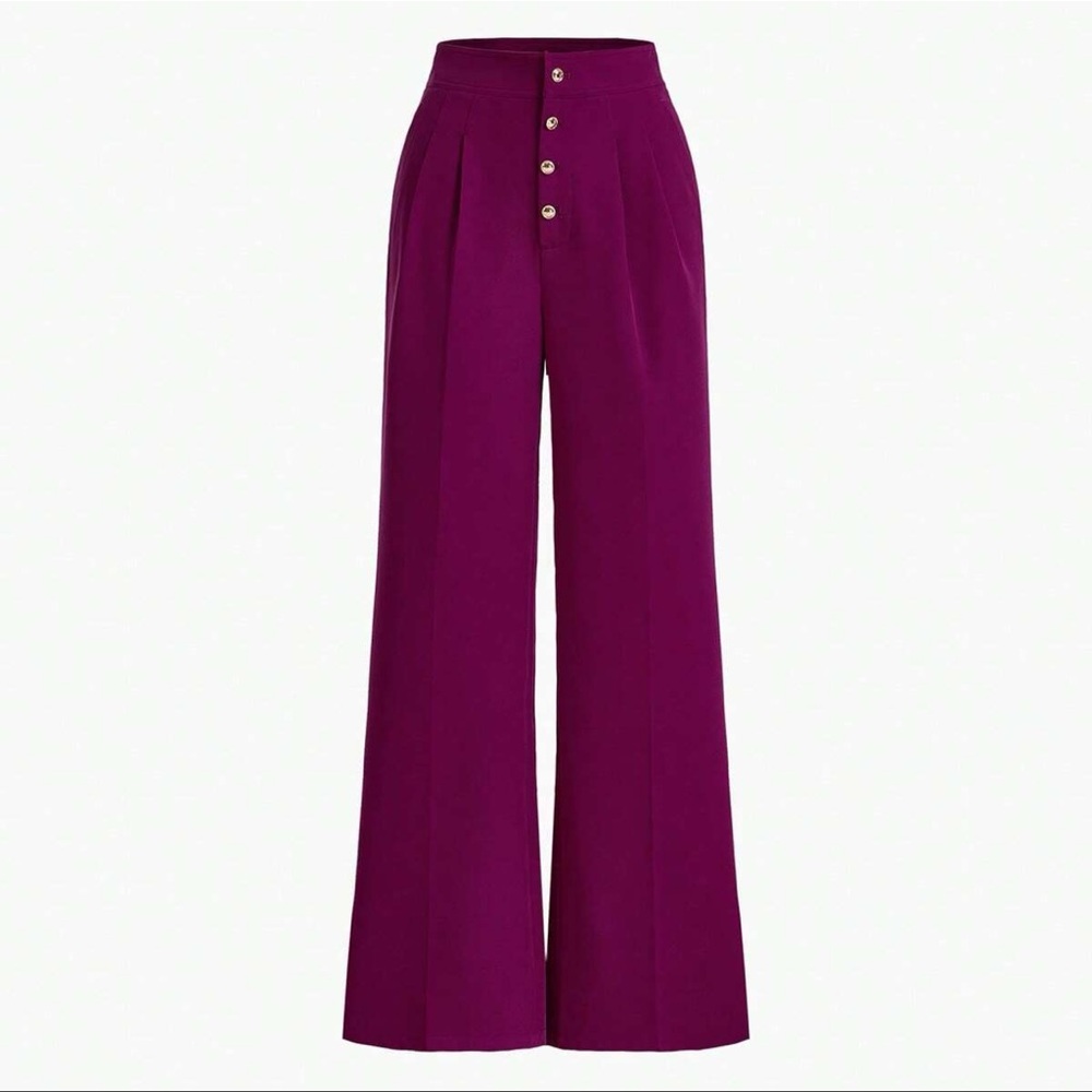 GOLD BUTTON SUIT PANTS